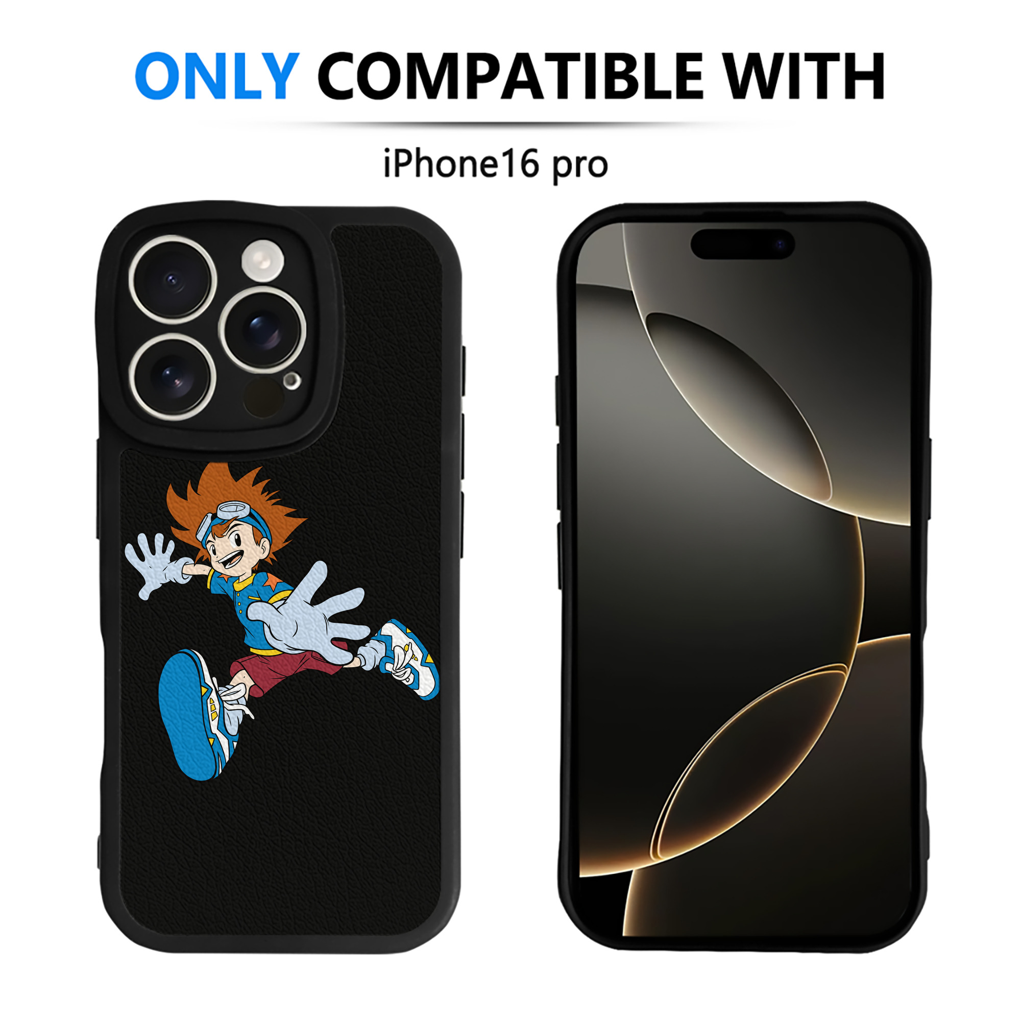 （画像用） Digimon デジタルモンスター/デジモン 【iPhone 16シリーズ対応】シリコンスマホケース（レザー調） 材質：シリコン